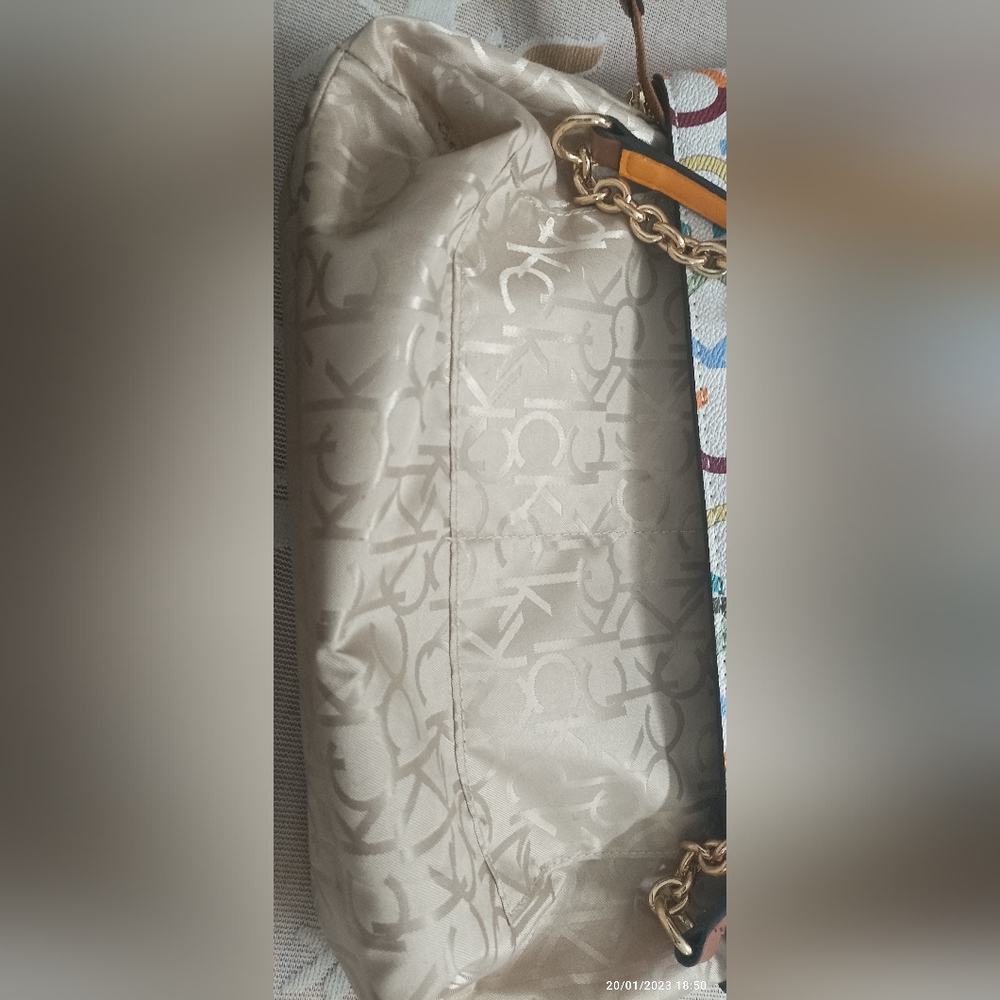 Authentic Calvin Klein coated PVC rainbow signature tote bag - Picture 7 of 14